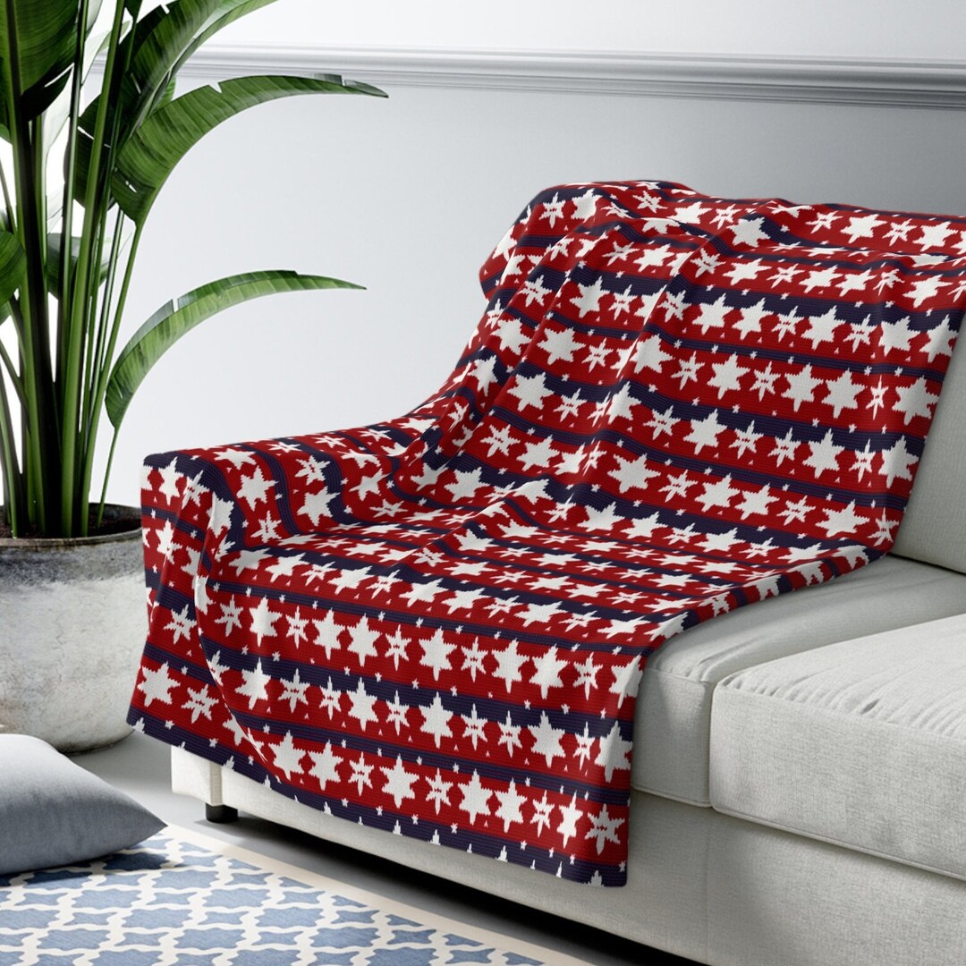 Americana Sherpa Blanket American Flag Fleece Blanket Etsy