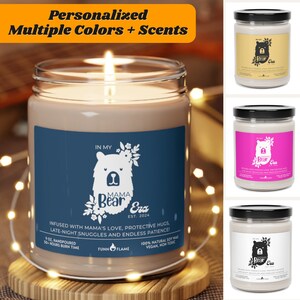 In My Mama Bear Era Custom Candle, Gift For Moms, Personalized Candle for Mom, New Mom Birthday, Baby Shower, Mother&#39;s Day Gift (Blue)