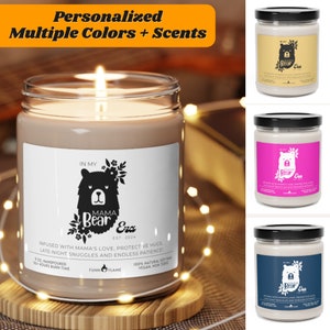 In My Mama Bear Era Custom Candle, Gift For Moms, Personalized Candle for Mom, New Mom Birthday, Baby Shower, Mother&#39;s Day Gift (B&W)