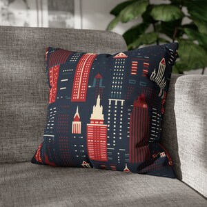 Pillowcase for Architect, Skyscrapers Pillow Case, City Skyline Metropolitan Throw Pillow, Office Decorative Pillow (No insert)