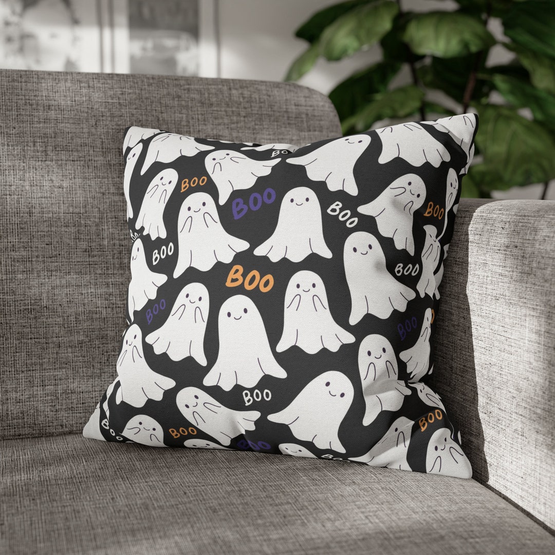 BOO Ghost Pillow Cover, Halloween Pillowcase, Haunted House Decor