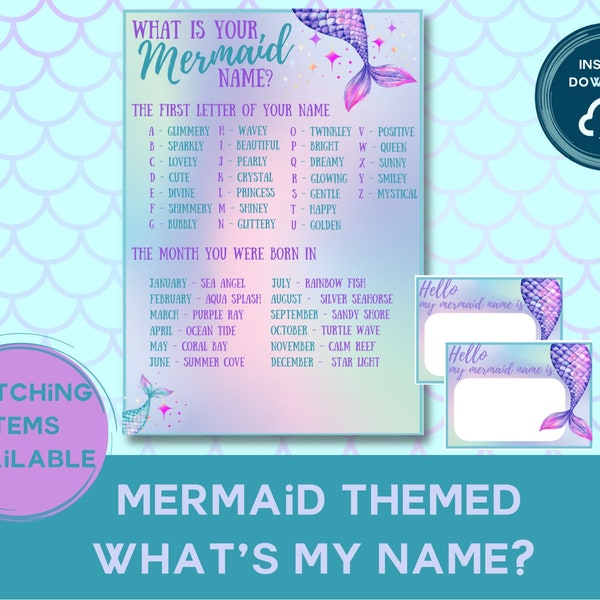 Mermaid - What’s your Name? | Party Game | Mermaid Party | Mermaid | Quiz | Children's Party Activity