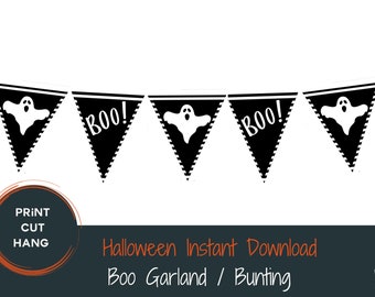 Halloween Garland | Bunting | Flags | Print & Hang | Halloween Decor | Decorations | Halloween Art