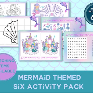 Paquete de actividades de sirena / Cumpleaños de sirena / Fiesta temática de sirena / Actividades para niños / Prueba de sirena