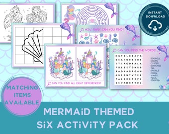 Mermaid Activity Pack | Mermaid Birthday | Mermaid Themed Party | Childrens Activities | Mermaid Quiz
