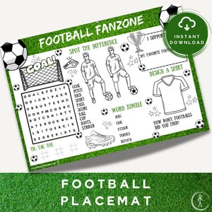Tovaglietta da calcio / Tovaglietta da calcio / Attività di calcio per bambini / Campo di calcio / A tema calcio