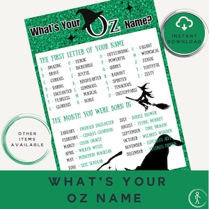 Wicked Musical Party Game: Oz Name Generator (Instant Download)