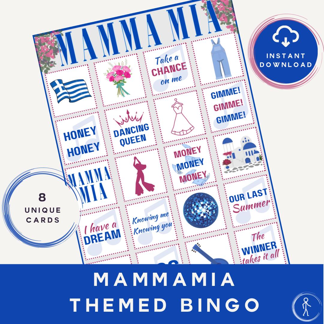 Mamma Mia Bingo Game: Abba Themed Party (Instant Download)