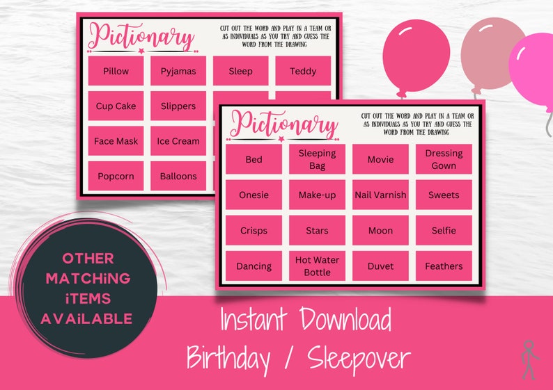 Birthday Games | Pictionary | Sleepover | Slumber Party | Girls Night