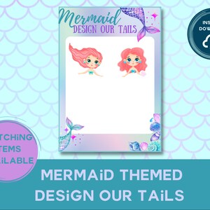 Sirena - Diseña nuestras colas / Juego de fiesta / Cumpleaños de niñas / Fiesta temática de sirenas / Actividad de sirenas / Niños sirenas