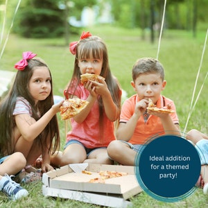 Pizza Birthday Party Placemat: Restaurant Kids Coloring & Puzzles (Digital Download) image 4