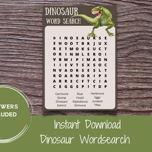 Dinosaur Word search