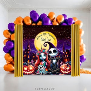 Nightmare baby shower Vinyl banner, Halloween Backdrop, Halloween shower banner, Party Wall decor, Custom Wall art, Custom backdrop - JAC01