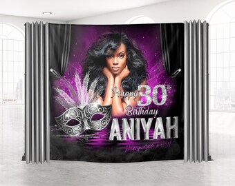 Masquerade Ball Backdrop: Venetian Mask Party Banner