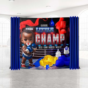 Little Prince Boxing Baby Shower Backdrop: Knockout Banner