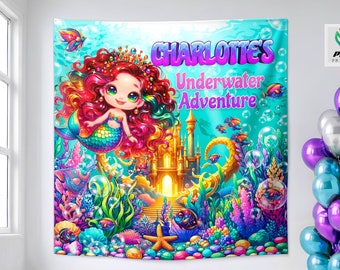 Little Mermaid Tapestry: Rainbow Under the Sea Banner