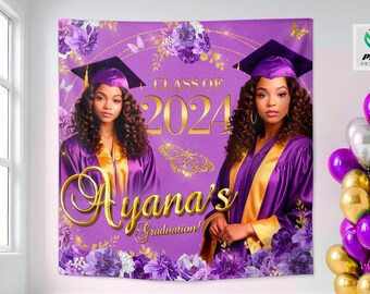 Graduation Congrats Grad Backdrop 10x8ft Vinyl Class Of 2025 Graduation Congratulations Grad Black Gold Glitter Balloon Champagne Photoshoot Photography Background Decorations Studio Props