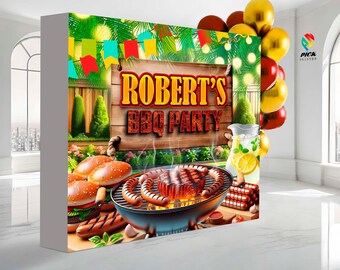 Custom BBQ Party Pop Up Banner: Grill Picnic Display
