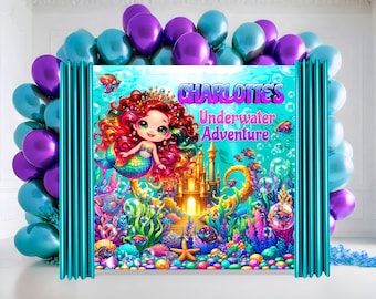 Little Mermaid Backdrop: Under the Sea Party Banner