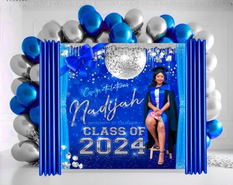 Graduation Backdrop: Congrats Grads Banner, Class of 2024