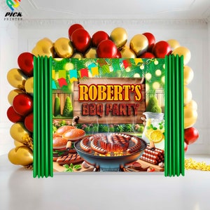 Outdoor bbq backdrop, Grill bbq banner, Bbq picnic wall decor, Summer bbq vinyl, Custom Backyard bbq banner, custom photo banner, SM140