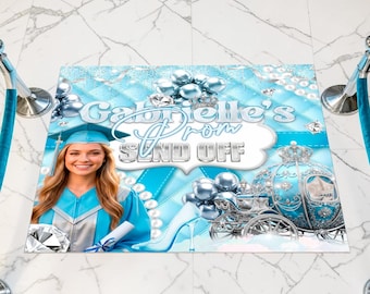 Removable Floor Decal: Light Blue Cinderella Prom Dance Wrap, (We print and ship) - GRD47