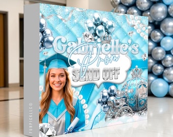 Fabric Pop Up Display: Cinderella Prom Send Off Photo Backdrop, (We print and ship) - GRD47