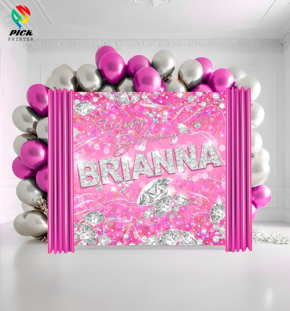 Rosa Holographic Geburtstagsbanner | „Happy 6th Birthday“ | 2,7 M Lang | Für Mädchen