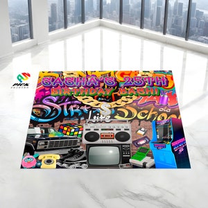 90s Party Floor Decal: Throwback Hip Hop Theme