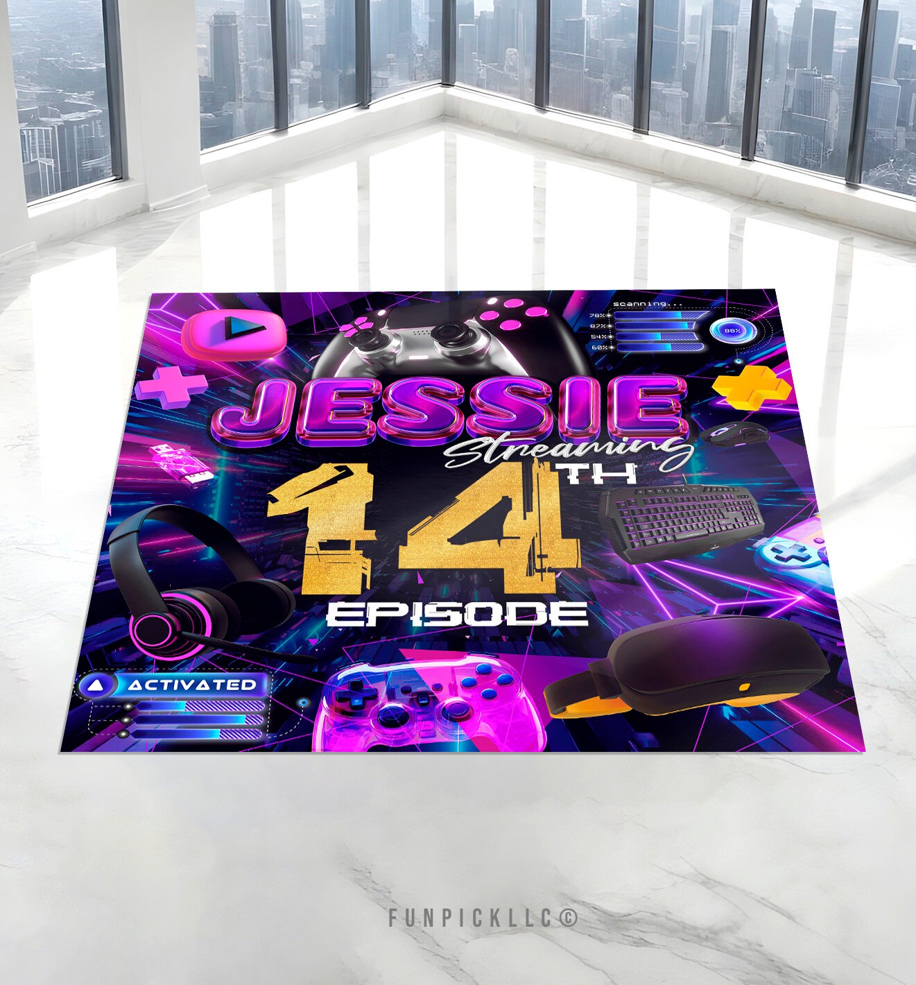 Gamer Wbackdrop Custom Gaming Vinyl Banner: Gamer Birthday Backdrop - VID01 - Etsy