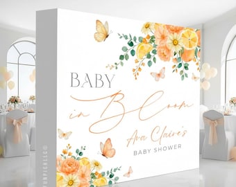 Garden Pop Up Banner: Personalized Floral Backdrop for Baby Shower, Printed and Shipped - PRI15