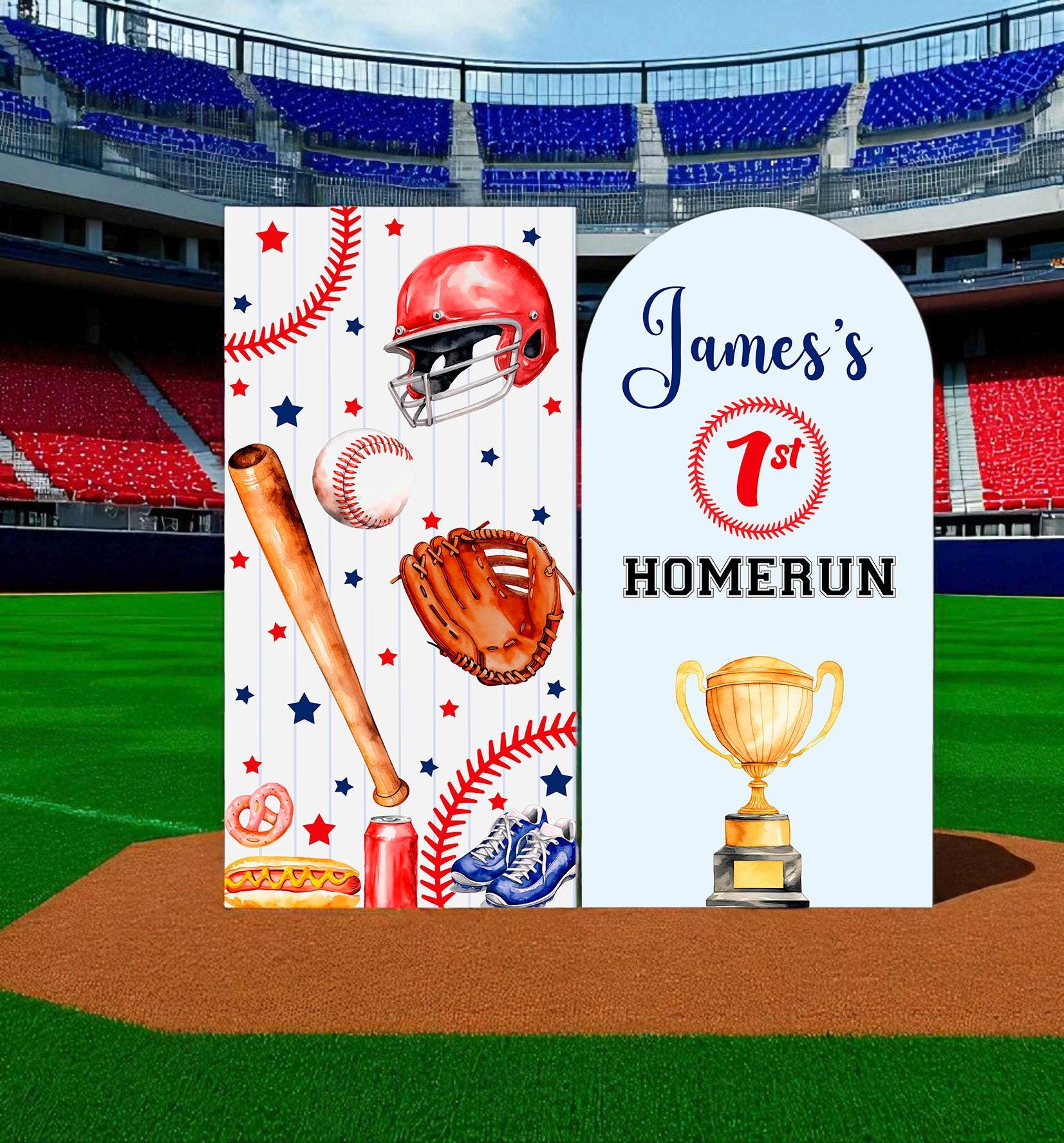 Baseball Decal Panels: Sports Standee Sticker, Bat Arch Design - Etsy
