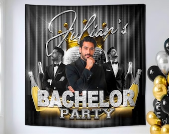 Custom Bachelor Party Polyester Banner: Groomsmen Backdrop