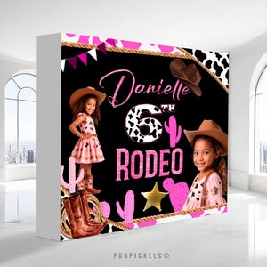 Western Rodeo Birthday Backdrop: Custom Cowgirl Banner