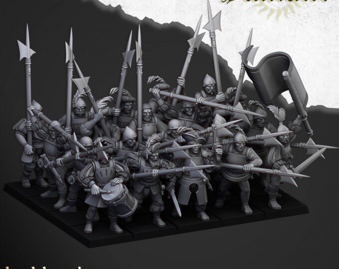 Sunland Troops with Halberds and Spears - Highlands Miniatures |Dream It Make It 3d