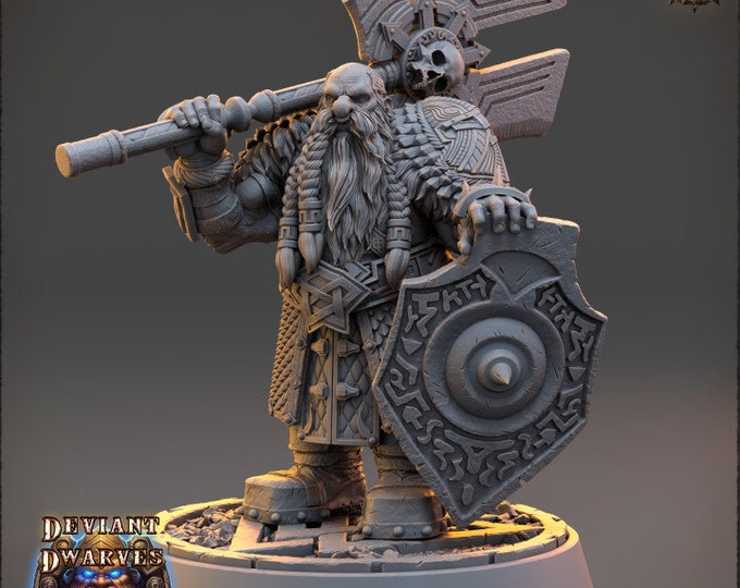 Froden Rokk | Deviant Dwarves of the Pandemonium | Daybreak Miniatures |5E Resin Miniatures | Tabletop Gaming |Dwarf Tabletop Warrior