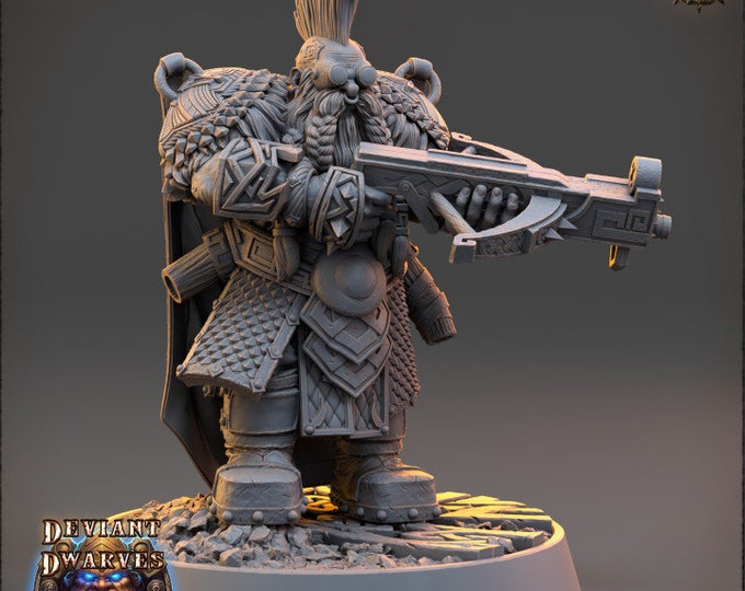 Jagno The Impaler | Deviant Dwarves of the Pandemonium | Daybreak Miniatures |5E Resin Miniatures | Tabletop Gaming |Dwarf Tabletop Warrior