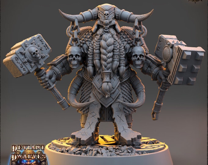 Sothard Deadhand| Deviant Dwarves of the Pandemonium | Daybreak Miniatures |5E Resin Miniatures | Tabletop Gaming |Dwarf Tabletop Warrior
