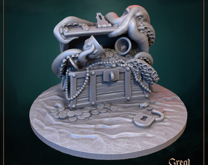 Treasure Chest - 35mm Heroic Scale Fantasy Resin Miniature by Great Grimoire | Gathering Storm | Dream It Make it 3d