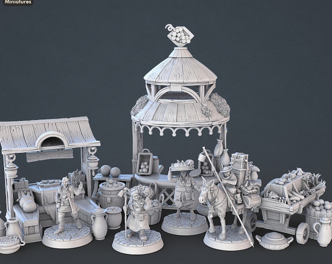 Food Vendors Set - STL Miniatures
