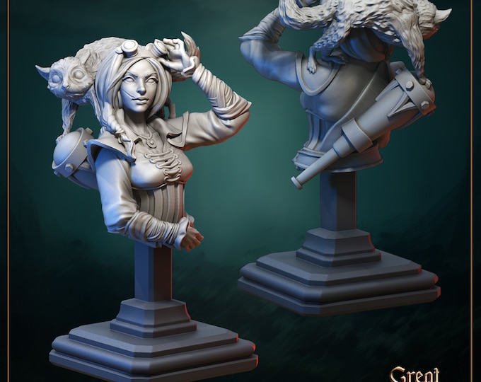 Bust of Sally - 32mm Heroic Scale Fantasy Resin Miniature by Great Grimoire | Dream It Make it 3d"