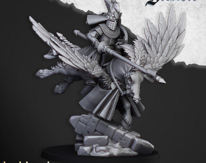 Gallia Knigths on Pegasus| Highlands Miniatures| 3-man unit