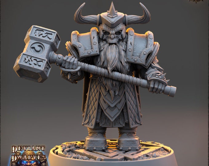 Dunko Ghoulhammer | Deviant Dwarves of the Pandemonium | Daybreak Miniatures |5E Resin Miniatures | Tabletop Gaming |Dwarf Tabletop Warrior
