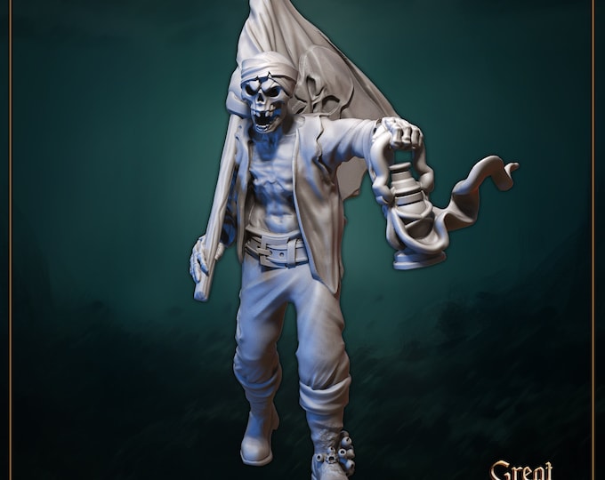 Atworth "The Undead Shanty" - 35mm Heroic Scale Fantasy Resin Miniature by Great Grimoire | Gathering Storm | Dream It Make it 3d