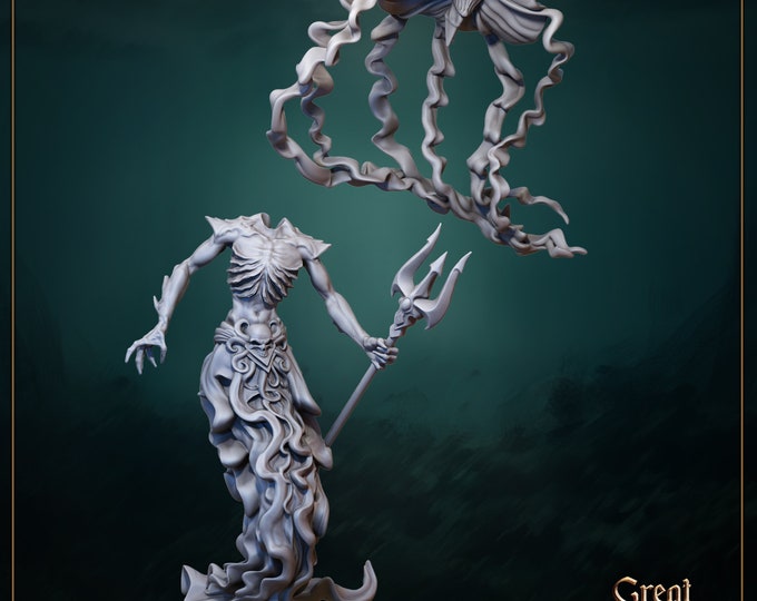 Jellyfish Guardian - 35mm Heroic Scale Fantasy Resin Miniature by Great Grimoire | Gathering Storm | Dream It Make it 3d
