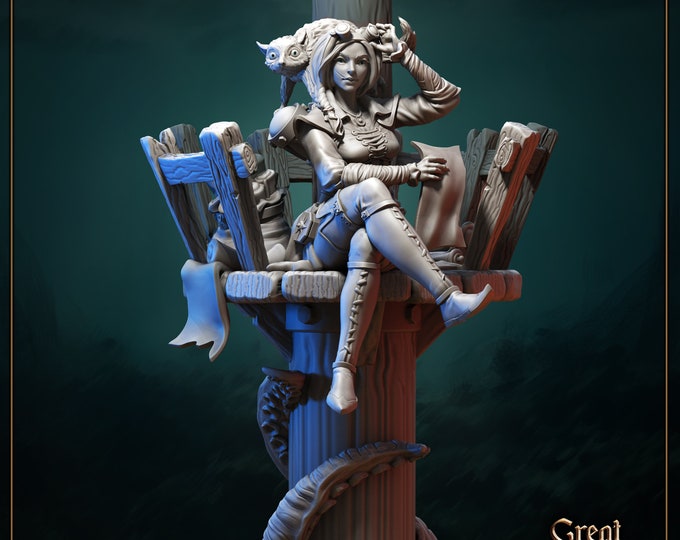Sally Vigilant Navigator - 35mm Heroic Scale Fantasy Resin Miniature by Great Grimoire | Gathering Storm | Dream It Make it 3d