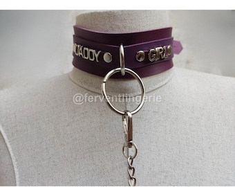 Custom Leather Letter Choker: Personalized Name Collar, Bold Statement Necklace