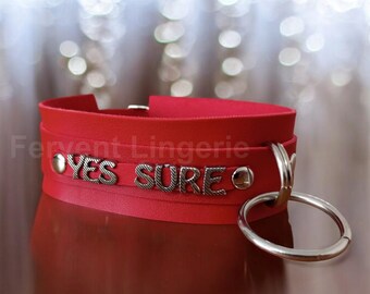 Custom Faux Leather Choker: Personalized Metal Letter Collar