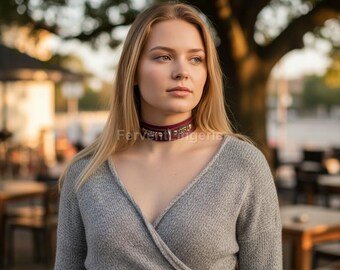 Custom Letter Leather Choker: Personalized Name Collar