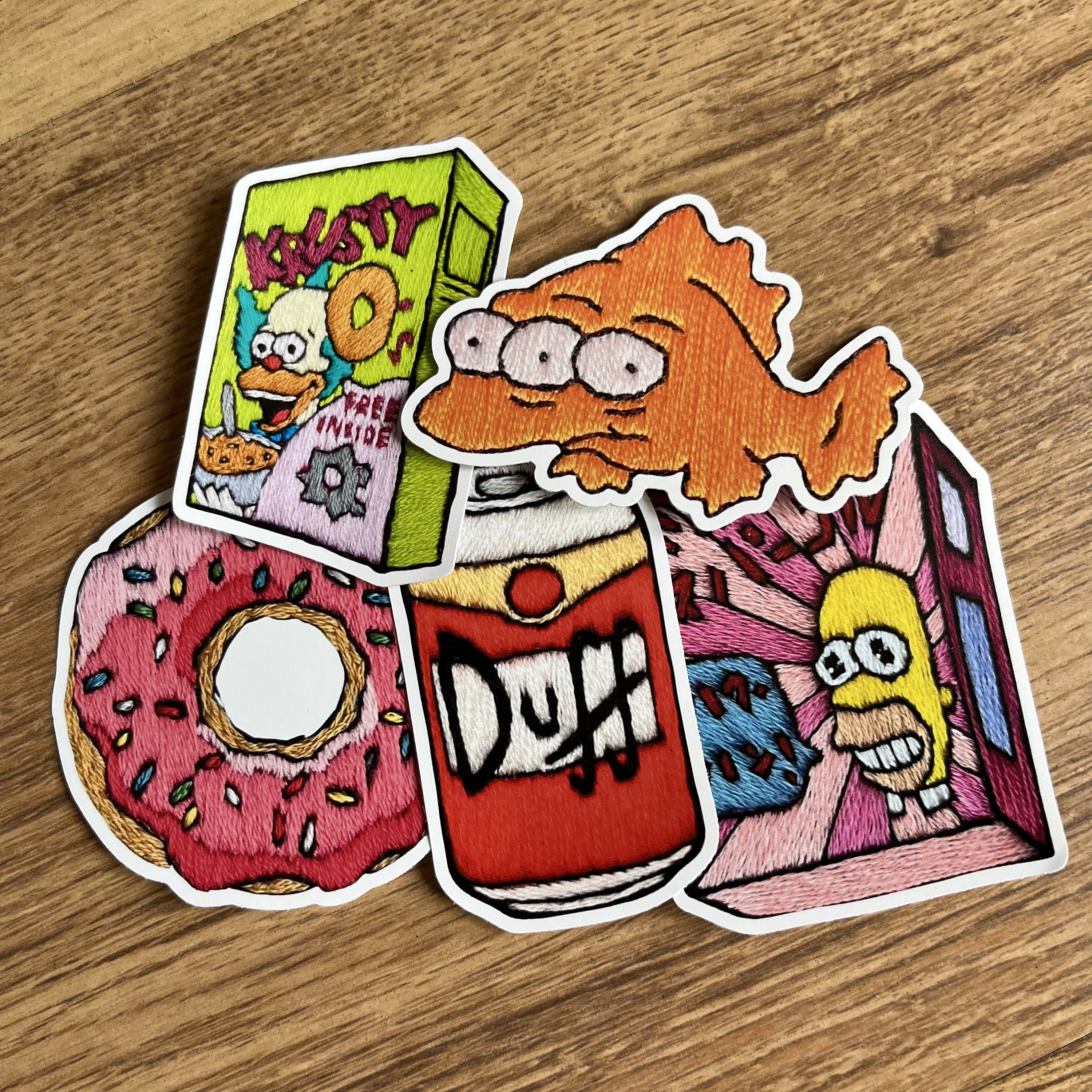 Simpson Vector Sticker Simpsons Vinyl Sticker Pack X5 | Embroidered Effect | Simpsons Motifs ...